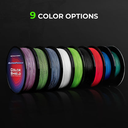 KastKing Superpower ColorShield Braided Fishing Line, Black, 10LB, 500Yards, X4