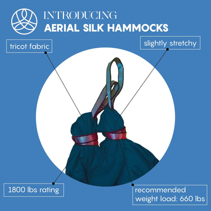 Aerial Silk Yoga Hammock & Swing for Home, Inversion Exercises, Starter Kit for All Levels - Durable with Extension Straps, Carabiners, and Pose Guide