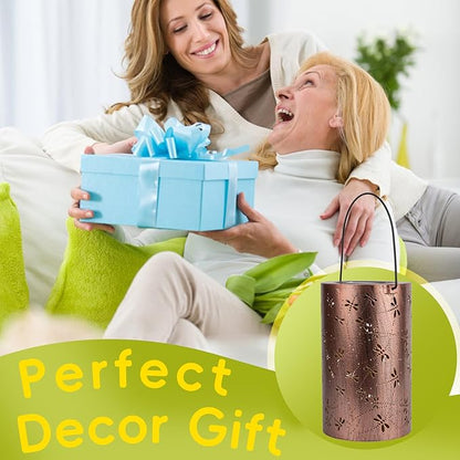 Boho Solar Lanterns Outdoor Birthday Gifts for Women Mom Grandma Metal Hanging Solar Powered Unique Garden Decorative LED Lights for Outside Yard Patio (Dragonfly)