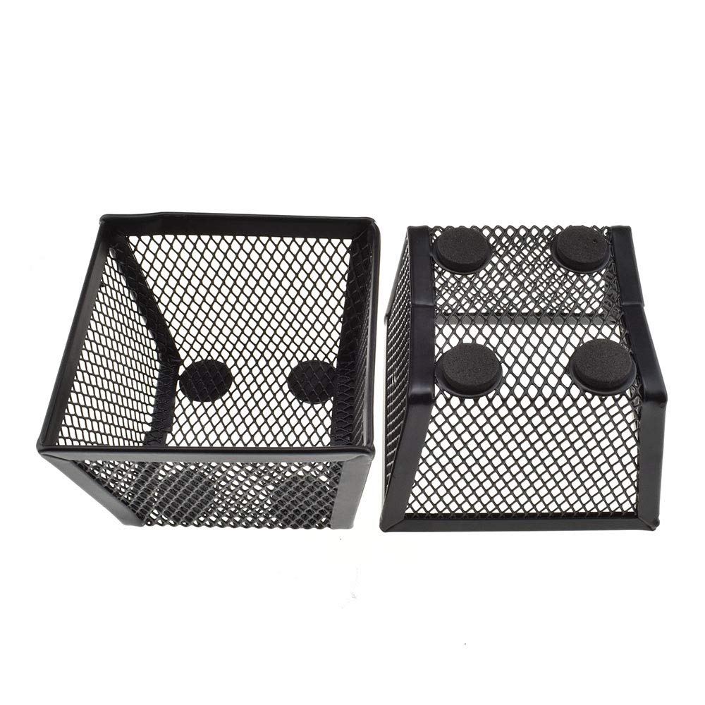HAHIYO Stackable Paper Clip Mesh Holder cup 2.2" Height 2 Pack Black Sturdy PaperClip Holder Container for Desk Drawer Organizer Collection for Home Office School Soft Foam Feet No Sharp Edges