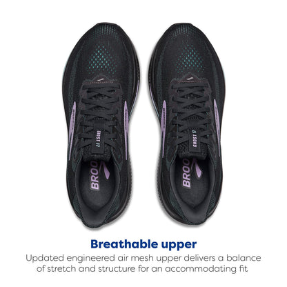 Brooks Women’s Ghost 17 Neutral Running Shoe - Grey/Clearwater/Purple - 9 Wide