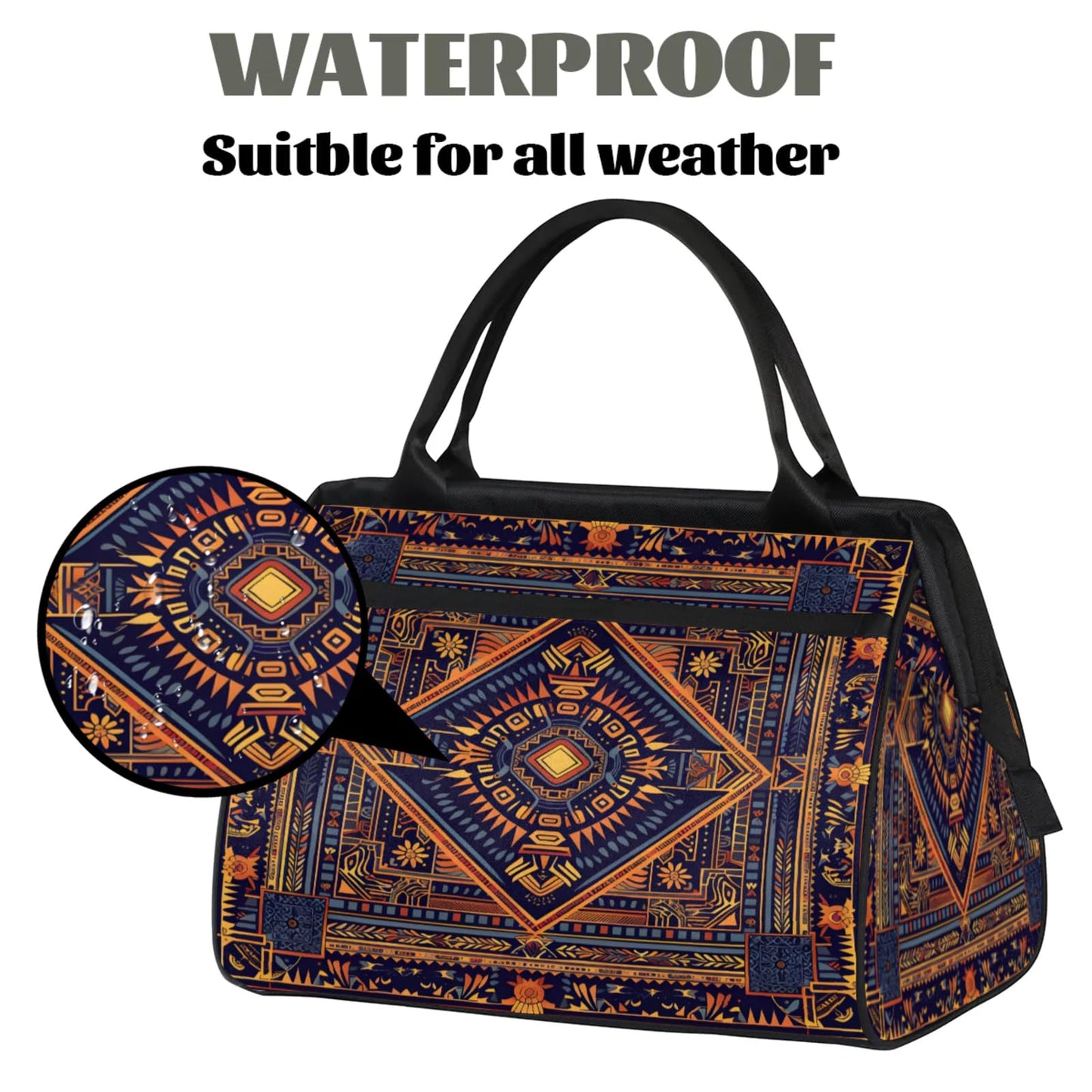 Carpet Flower Pattern Gym Bag for Women Men Travel Sports Duffel Bag with Trolley Sleeve Waterproof Sport Weekender Overnight Bags Carry On Tote Bags for Travel Gym Sport-17