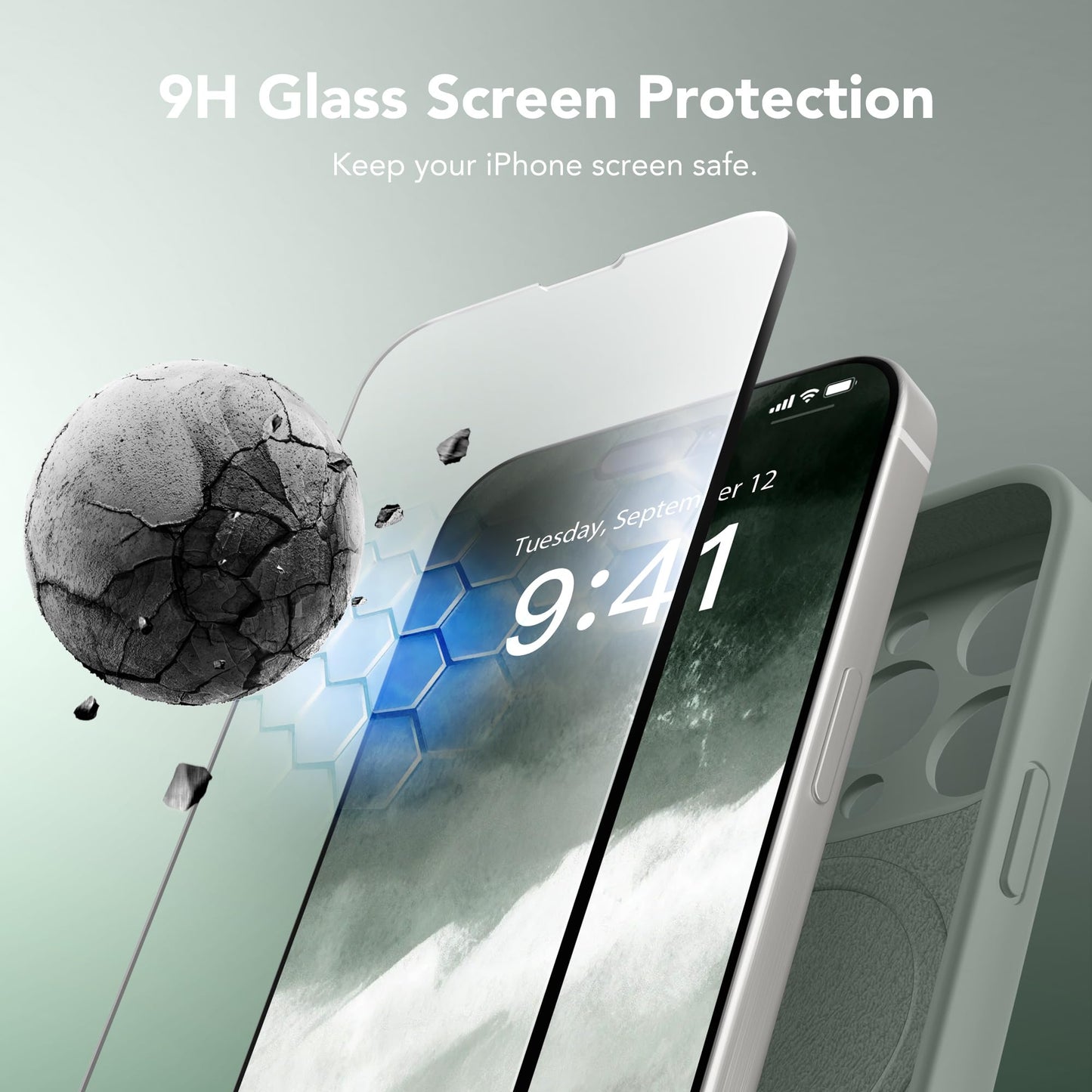 SuydanBox Magnetic for iPhone 15 Pro Max Case, Compatible with MagSafe, [Full Camera Protection][Screen Protector] Silicone Shockproof Protective Phone Case for iPhone 15 Pro Max 6.7", Calke Green