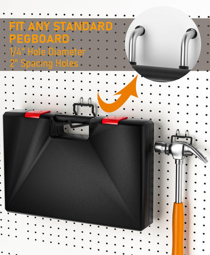 INCLY 10 Pack Heavy Duty Pegboard Hooks, 1/4" Pegboard Drill Holder Tool Utility Hooks, Peg Board Tool Hangers Accessories for Hanging Power Tools, Drill, Hammer, Workbench, Garage
