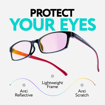 Prospek Blue Light Glasses for Woman and Men – Superior 99% Harmfull Blue Light Blocking Computer Glasses, Anti-Glare Bluelight Reading Glasses, Regular, No Magnification
