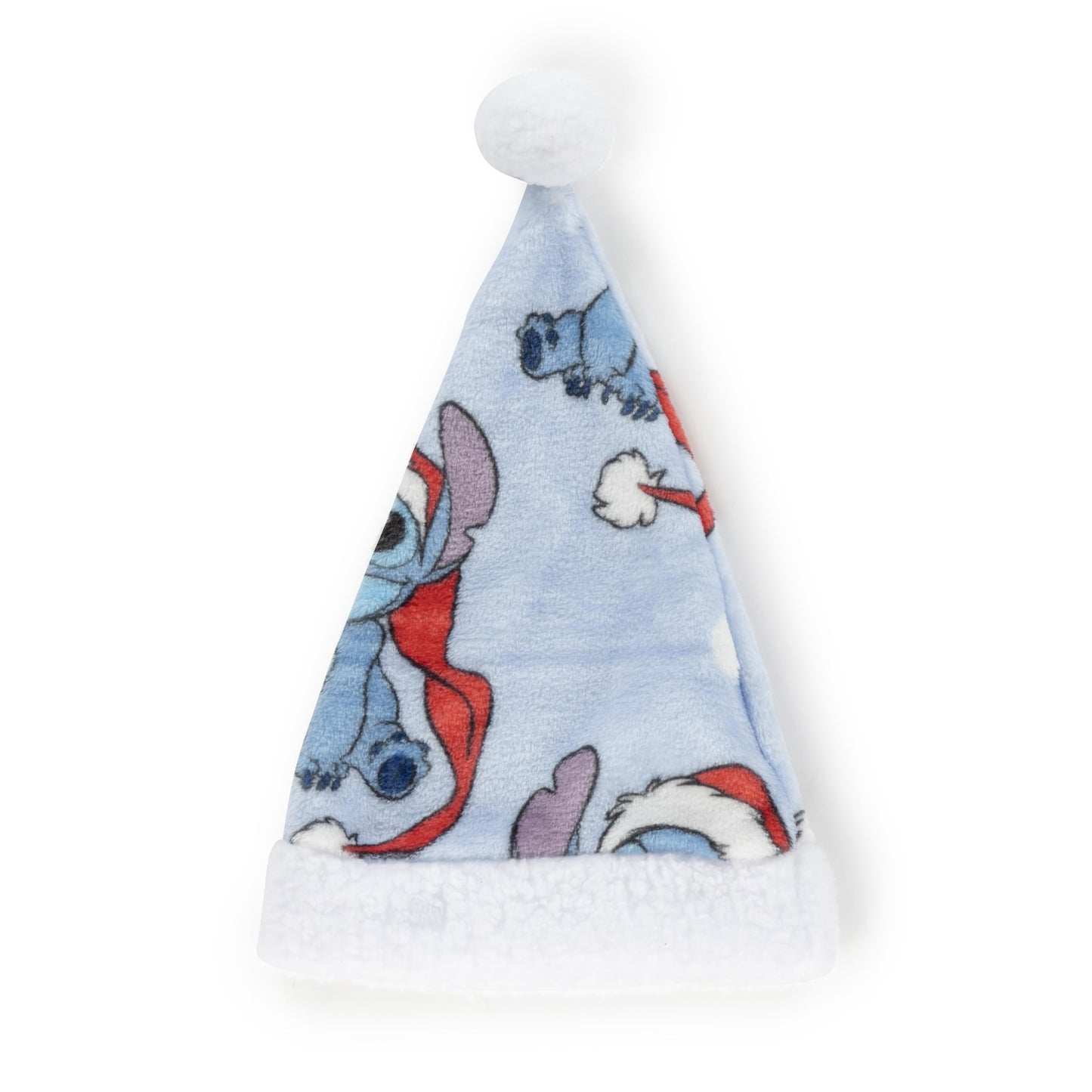 Jay Franco Santa Hat and Throw Set – 2-Piece 17" Inch Holiday Hat and 40" x 50" Inch Ultra-Soft Plush Fleece Blanket Gift Set, Official Licensed Product, Blue - Stitch