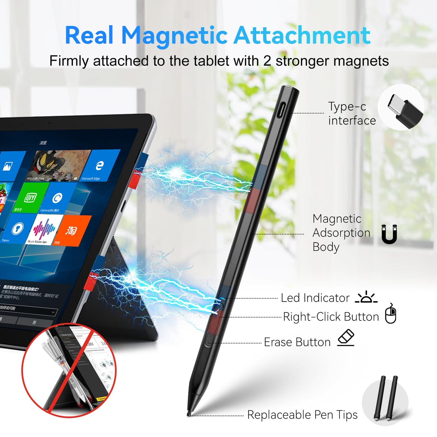 Fire Max 11 Stylus Pen,USI 2.0 Certified Stylus Pencil for Amazon Fire Max 11 Tablet & Amazon Fire HD 10 (13th Gen, 2023 Release),Palm Rejetion 4096 Pressure and Rechargeable Amazon Pen