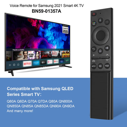 BN59-01357A Replacement Voice Remote Control fit for Samsung Smart TVs Compatible with Samsung QLED Series Smart TV Also BN59-01357F BN59-01357P Full Function Replacement