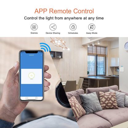Milfra Smart Light Switch-Smart WiFi Switch 2.4Ghz Compatible with Alexa, Google Assistant,Remote Control/Voice Control and Schedule, Neutral Wire Required, Single-Pole, No Hub Required (4 Pack)
