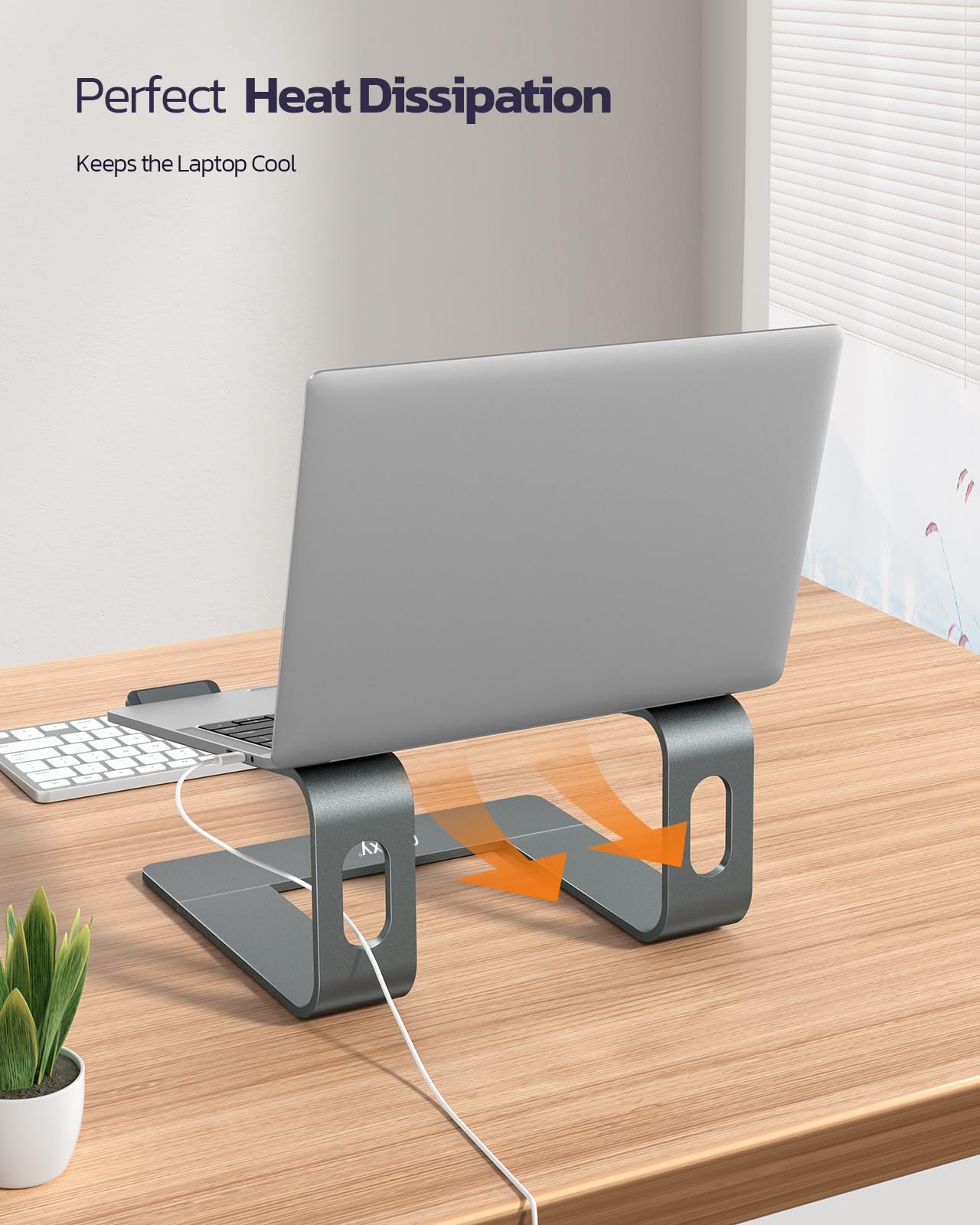Nulaxy All-Aluminum Laptop Stand for Desk, Ergonomic Detachable Ventilated Cooling Computer Riser, Anti-Slip Design Notebook Holder Compatible with All 10-16" Laptops (MacBook, Dell XPS, HP, Lenovo)