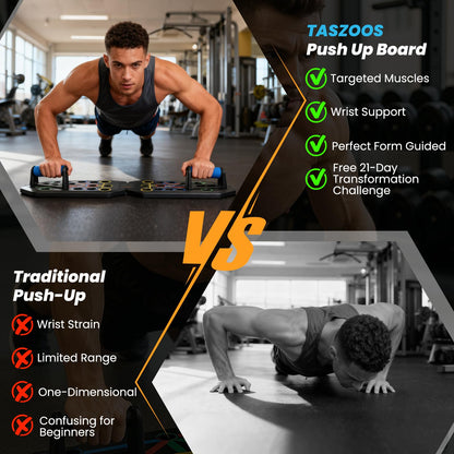 TASZOOS Portable Push Up Board - 20 in 1 Foldable Pushup Board Fitness - Push Up Bar at Home Gym - Strength Training Equipment for Men and Women