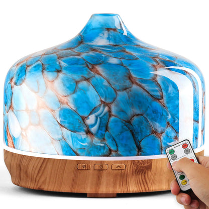 Porseme 500ml Essential Oil Diffuser, Aroma Ultrasonic Humidifier with Remote Control, BPA Free, Auto Shut-Off, Timer Setting for Large Room Sleeping Yoga