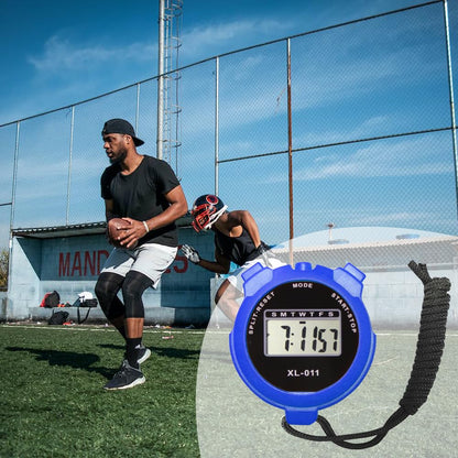 6-Pack Multi-Function Electronic Digital Sport Stopwatch Timer, Large Display with Date Time and Alarm Function, Sports Coaches Fitness Coaches and Referees (Blue+Red+Black)