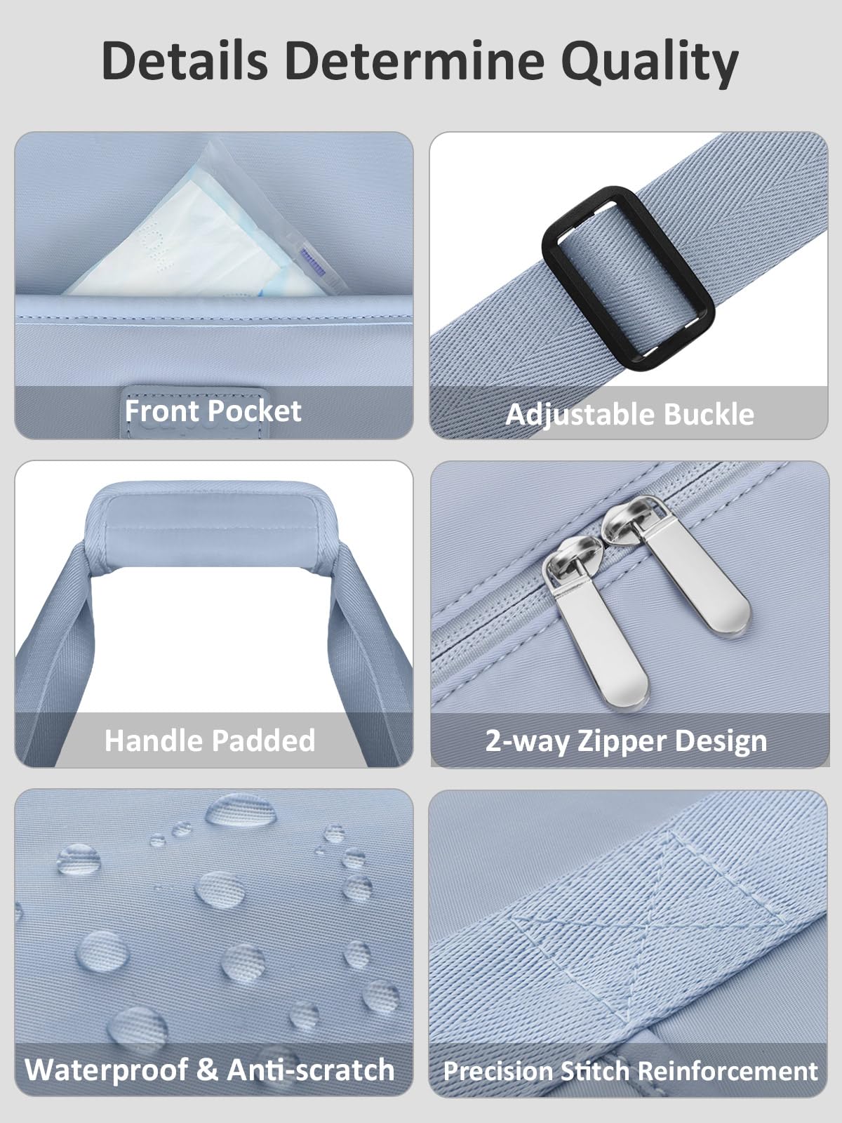Expandable Travel Duffle Bag, Waterproof Weekender Overnight Bags for Women Men Hospital Bag for Women Labor Delivery Carry on Bag with Toiletry Bag for Travel Gym Airplanes(Light Blue, X-Large)