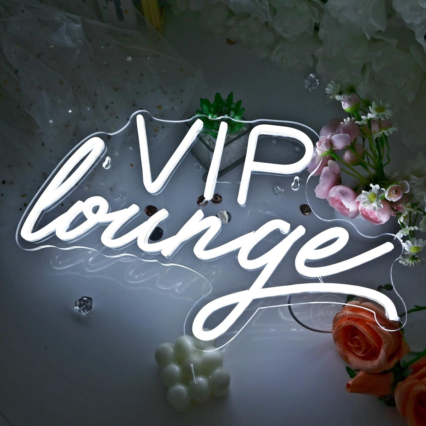 Planzo VIP Lounge Led Neon Light Sign USB Office Hotel Pub Cafe Store Shop Wedding Birthday Party Beauty Salon Airport Railway Station Bistro Nightclubs Wall Sign Decor USB 15.75"X9.65"