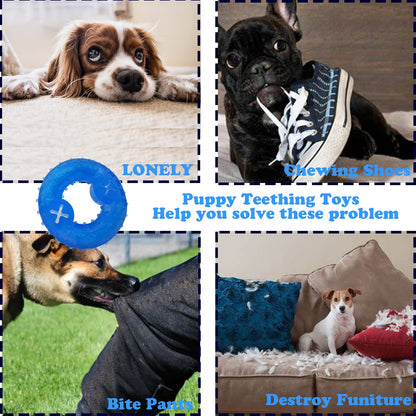 Cdipesp Dog Cooling Toy Puppy Teething Ring Freeze Dogs Chew Toy for Summer Tough Robust Pet Toys Dog Ice Teething Toys for Puppies