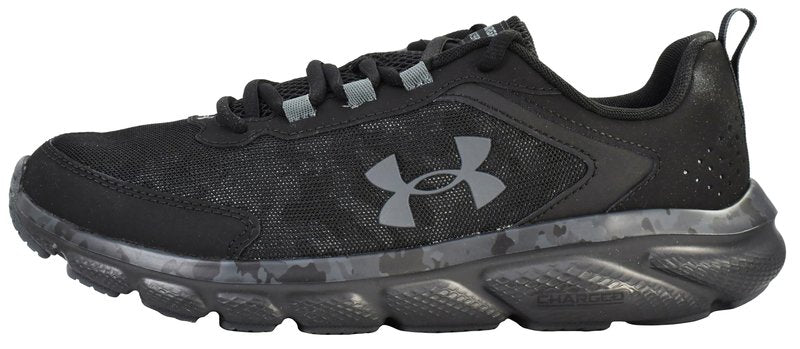 Under Armour Men's Charged Assert 9 Camo, Black/Black/Pitch Gray, 10.5 US