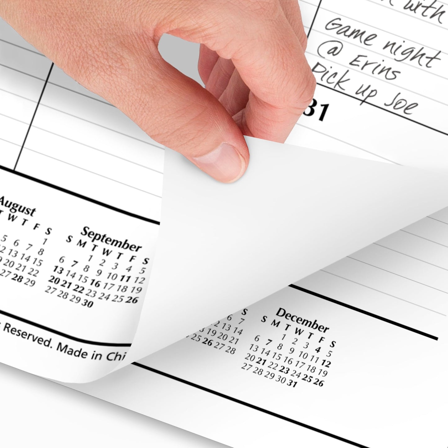 AT-A-GLANCE 2026 Desk Calendar, Monthly, Desk Pad, 21-3/4" x 17", Large, Ruled Blocks (SK240026), White