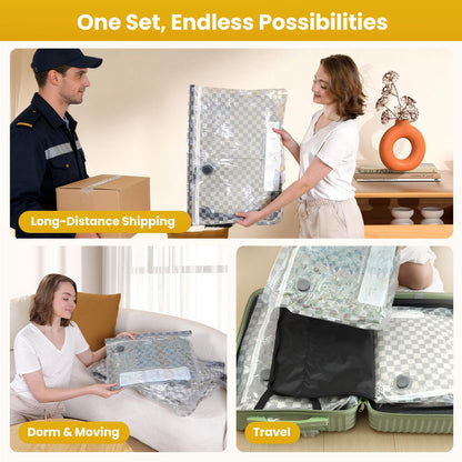 Vacuum Bags for Travel with Rechargeable Digital Display air Pump,18 PCS Combo Travel Size Vacuum Seal Bags for Luggage and Suitcase,Space Saver for Clothes,Home Storage