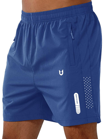 NORTHYARD Men's Athletic Running Shorts Gym Workout 7"/9"/5" Quick Dry Lightweight Sports Basketball Tennis 3 Zipper Pockets ROYALBLUE-5inch S