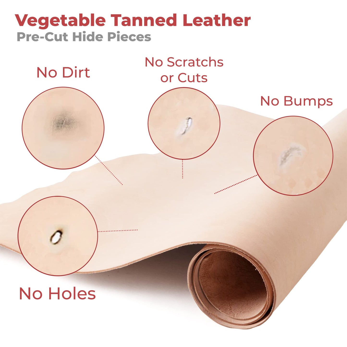ELW Vegetable Tanned Leather 8-9 Oz. (3.2-3.6mm) Thickness | Pre-Cut 12"x24" | Tooling Leather Cowhide - Full Grain Leather Good for Crafting, Saddlery, Home Decor, Holsters, Knife Sheaths, Stamping