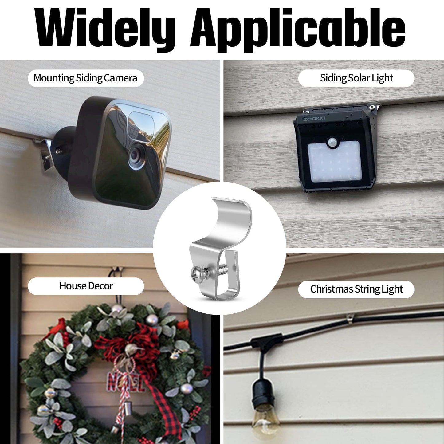 Antimbee 30-Pack Vinyl Siding Hanger, No-Hole Outdoor Camera Mount, Weatherproof 304 Stainless Steel Hooks for Blink, Arlo, Ring