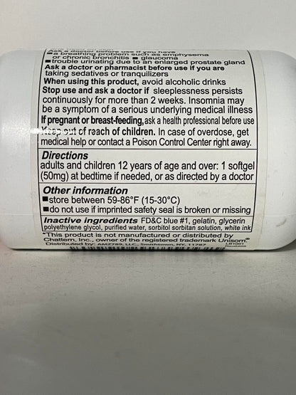 RXZELL Sleep Aid, Diphenhydramine 50mg, Easy-to-Swallow Softgels, Supports Deeper Restful Sleeping, Non Habit-Forming (220 Counts)