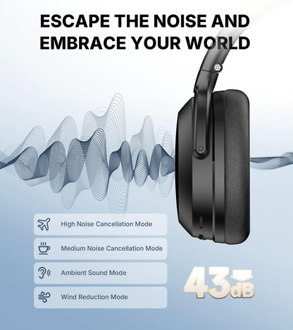 Edifier WH700NB Pro Wireless Over-Ear Headphones with Active Noise Cancellation, Hi-Res Audio, Bluetooth V5.4, Multi-Point Connection, Al Clear Calls, Fast Charging, Foldable (Black)