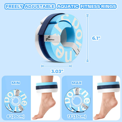 Foam Aquatic Cuffs Exercise Equipment: Sportneer Water Aerobics Float Ring with Adjustable Webbing Pool Exercise Workout Set Water Ankle Ring