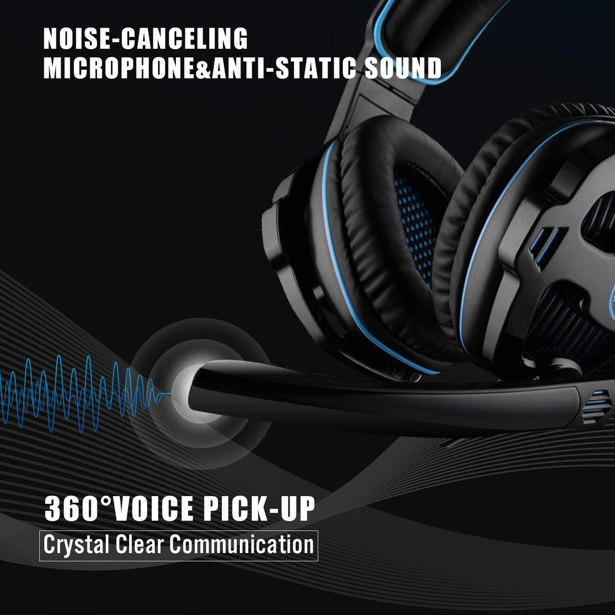 Gaming Headset for Xbox one PS4 (Black)