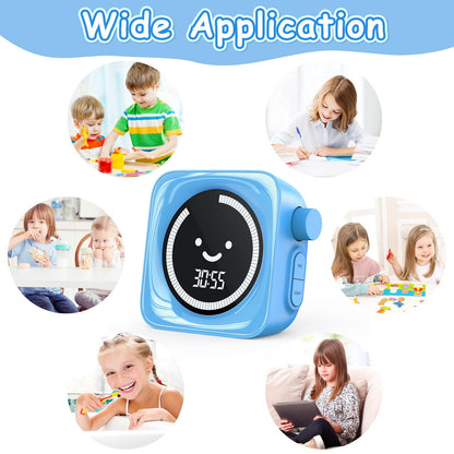 Visual Timer for Kids, 99 Minute Digital Cute Kids Visual Timer Classroom Timer for Homeschool Supplies Study Teaching Time Management Tool Countdown Count Up Timer, Blue 2Pack