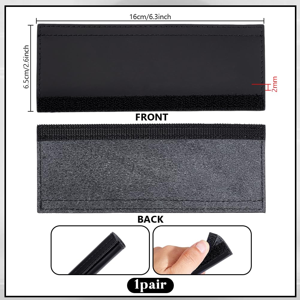 PH PandaHall 2pcs Leather Handbag Handles Wrap Cover, Black Handle Protector Cover Removable Bag Handle Protectors for Shopping Travel Bag Purse Handles Craft Strap Making Supplies