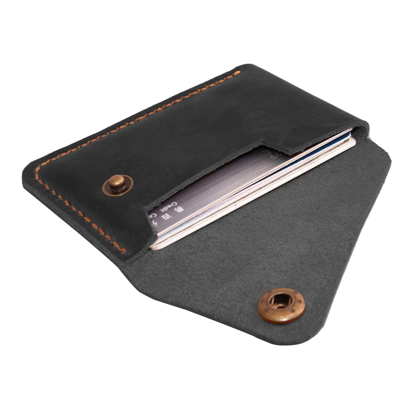 Turbosnail Leather Card Holder, Credit Card Wallet, Front Pocket Wallet, Slim Wallet, Cardholder Wallet, Credit Card Holder, Minimalist Wallet, Fathers Day Gift (Black)