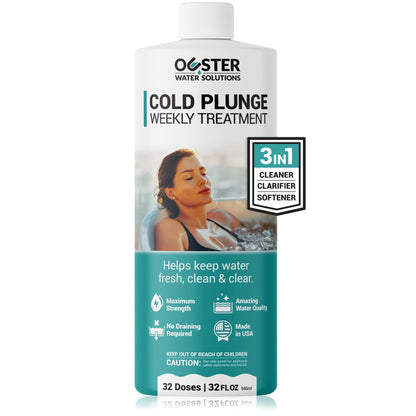 Bio Ouster 3in1 Weekly Cold Plunge Water Treatment - Cleaner, Clarifier, and Softener for Cold Plunge and Ice Bath - Water Stabilizer for Fresh, Crystal Clear Water - Made in USA (32oz)