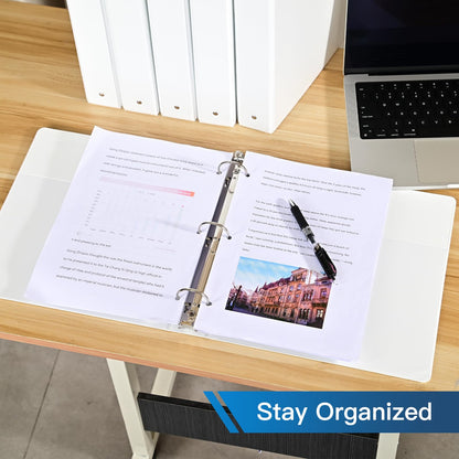 SUIN 1.5-Inch 3-Ring Binders with 2 Interior Pockets, Premium Clear View Presentation Binder Holds 325 Sheets Letter Size, Office School Home,6 Pack