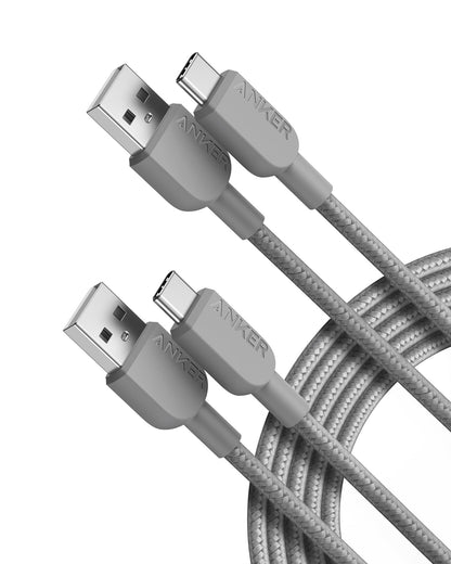 Anker USB A to USB C Cable, Charger Cord (2 Pack, 3FT), for iPhone 17 Series,Samsung Galaxy Note 10/S10+ S10, LG V30 (Black)