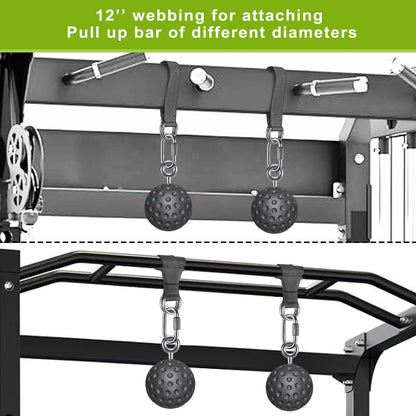 SELEWARE Non-Slip Pull Up Power Balls, Rock Climbing Grips for Strength Training, Forearm and Hand Exerciser for Chin Up Bar, Kettlebell, Barbell, Resistance Band Handles, Home Gym Workout Equipment