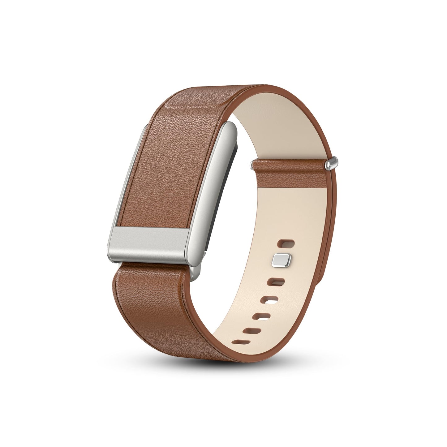 DADO Luxe Tapered Leather Replacement Band Compatible with WHOOP 5.0, One, Peak, and Life Fitness Tracker – Durable & Comfortable | Not for Whoop Gen 4 (Brown Silver, One/Peak)