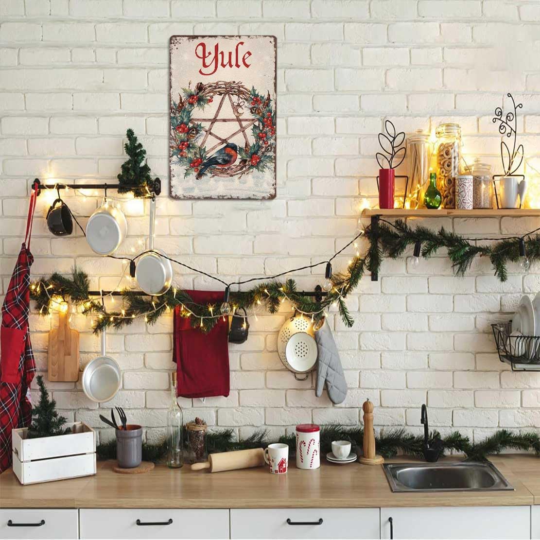Vintage Christmas Metal Sign 8X12inch-Creates Warm Festive Ambiance in Living Room Office