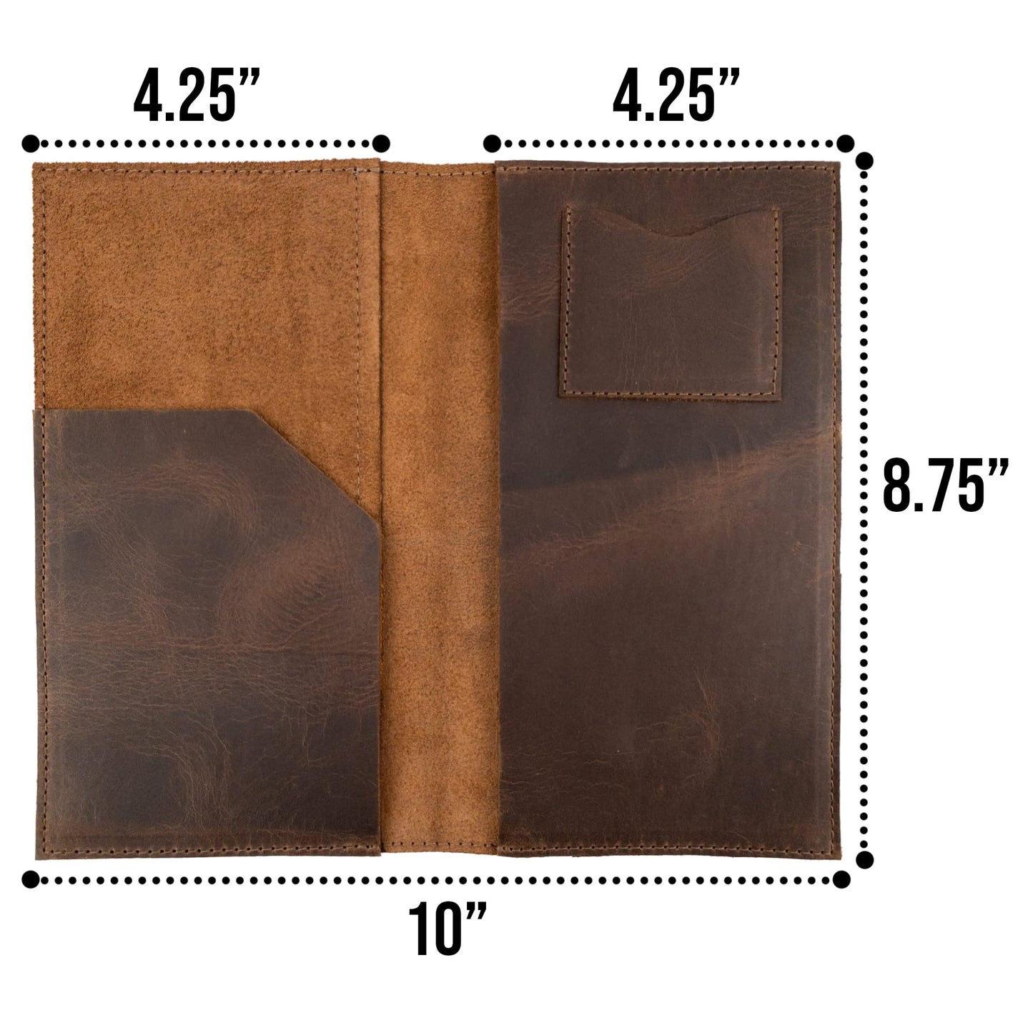 Hide & Drink, Fancy Check Presenter Handmade from Full Grain Leather, Bill Holder for Waiter/Waitress, Restaurant & Cafe Accessories :: Bourbon Brown