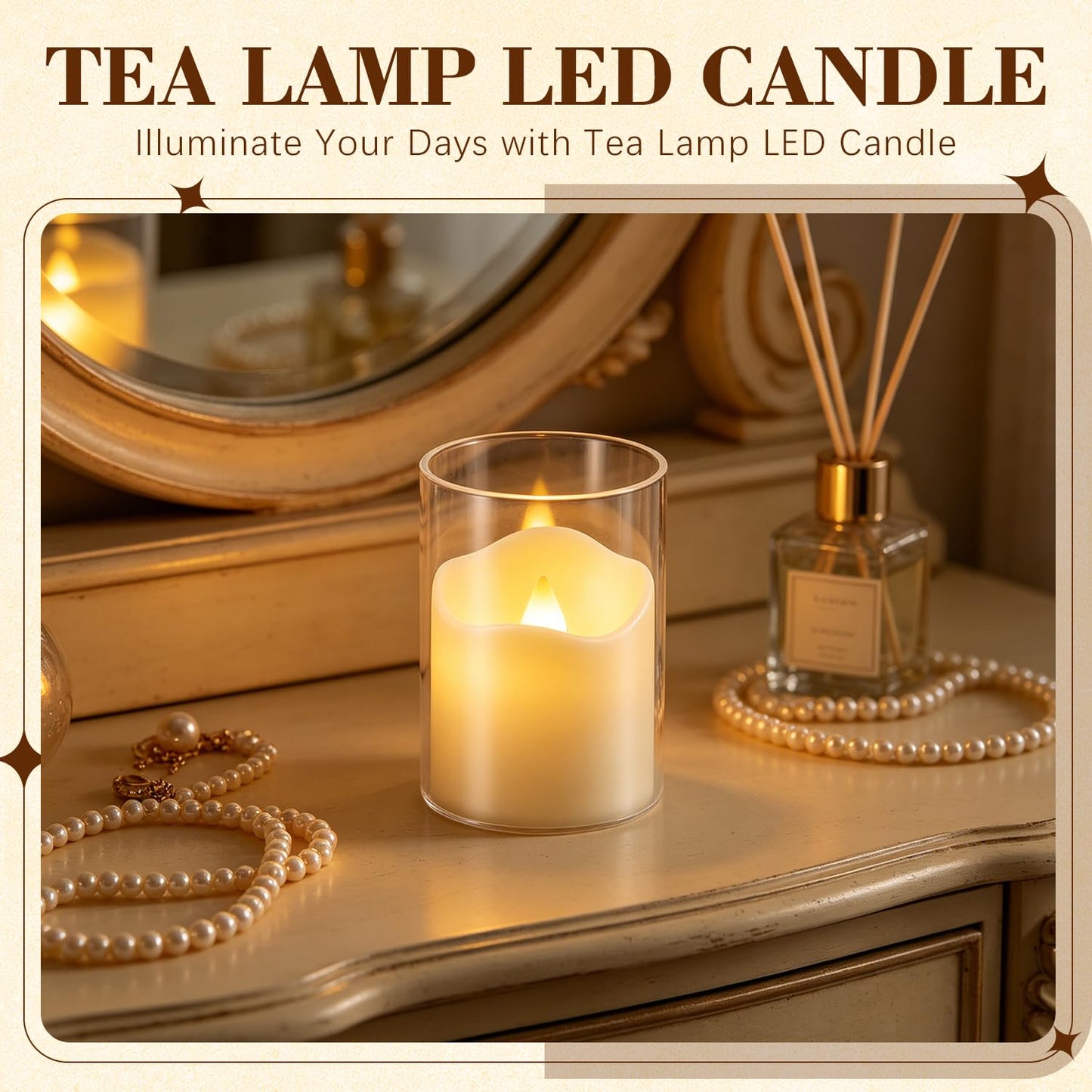 fclayvts 24 Pack Flameless LED Candles with Clear Glass Holder, Battery Operated Real Wax Tea Lights with Remote & Timer, Flickering Warm Light Fireless Votive Candles for Home Wedding Holiday Decor