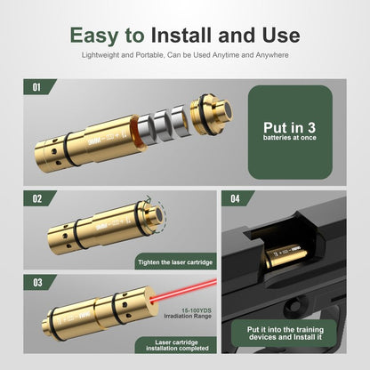 Vstranics 9mm Laser Training Cartridge Dry Fire Laser Training System with 3 Set Batteries for Dry Fire Practice and Shooting Training