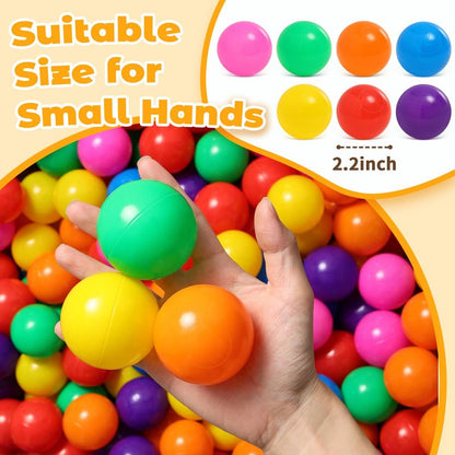 Suncuber Ball Pit Balls for Toddlers: 50 Colorful Non-Toxic Balls – BPA-Free, Phthalate-Free, Crush-Resistant Plastic, 2.2 Inches, Perfect Toy for Boys and Girls, Ideal for Ball Pit Play