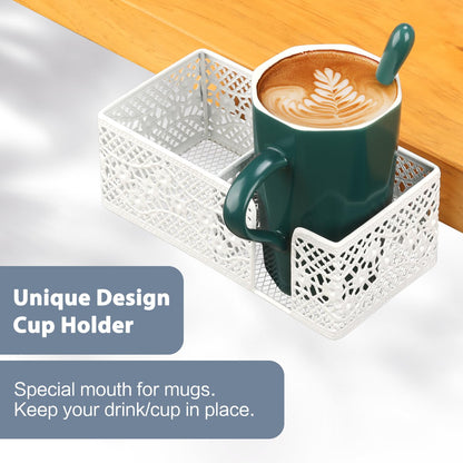 Aurynns Desk Organizer Clip on Desk Cup Holder Pencil Holder for Desk Storage Beverages Phone Holder Desk Organizer and Accessories Office School Home