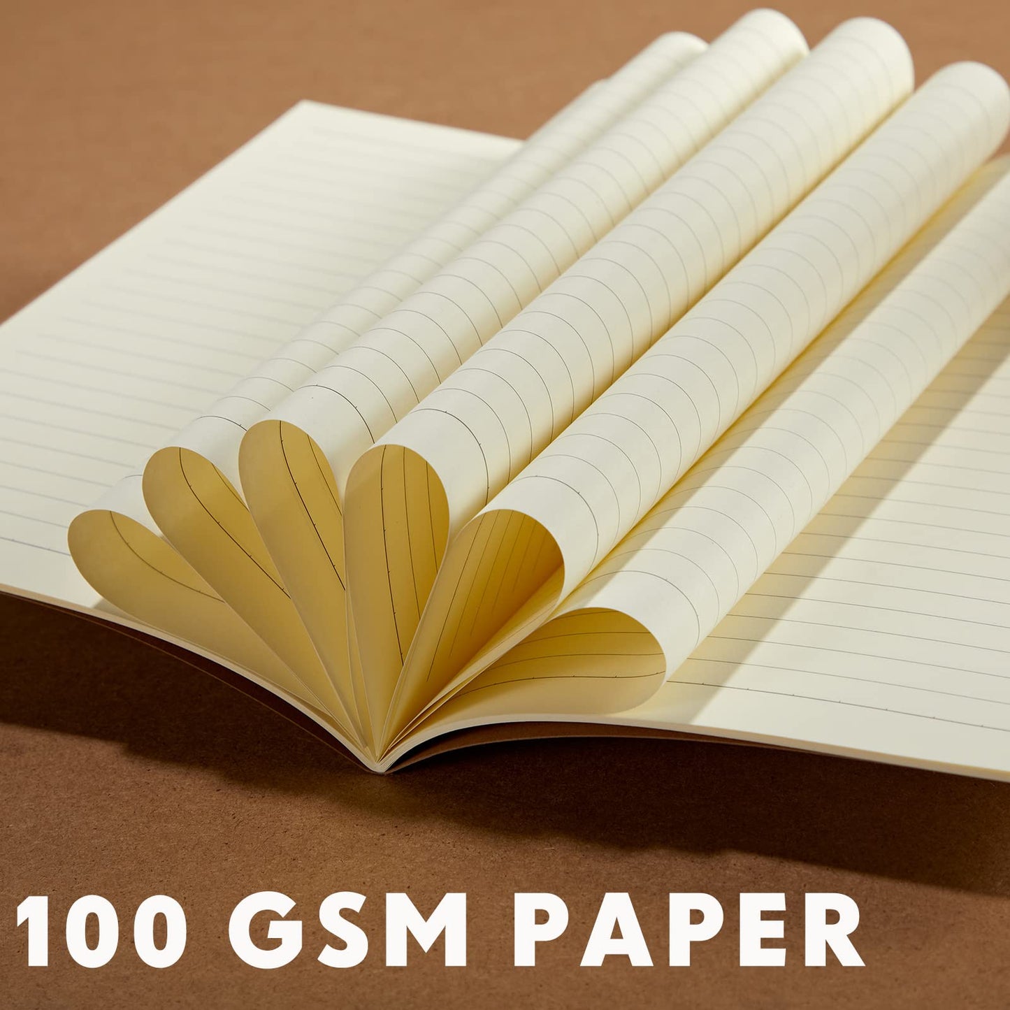 Mimorou 100 Pcs Journals Notebooks Bulk - Kraft Softcover A5 Small Notebooks 5.5 Inch x 8.3 Inch Notepads with 60 Page 30 Sheet for Writing Sketch Travel Office Supplies(Brown,Lined)
