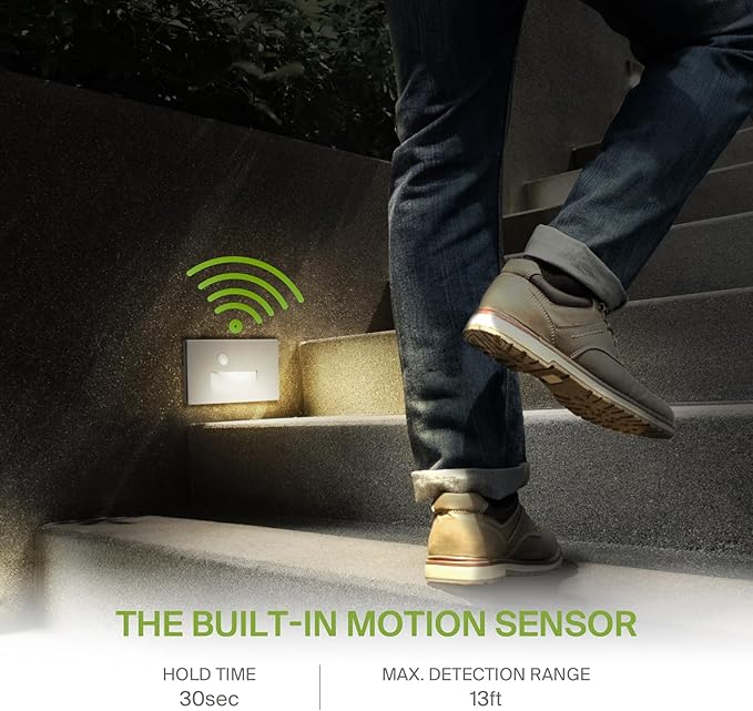 ASD LED Recessed Step Light Fixture, Outdoor & Indoor Stair Tread Lighting | 3CCT, Motion Sensor, Waterproof, ETL Listed | 3W 120LM 3000K-5000K 120V | Staircase Hardwired Illumination | White, 12 Pack