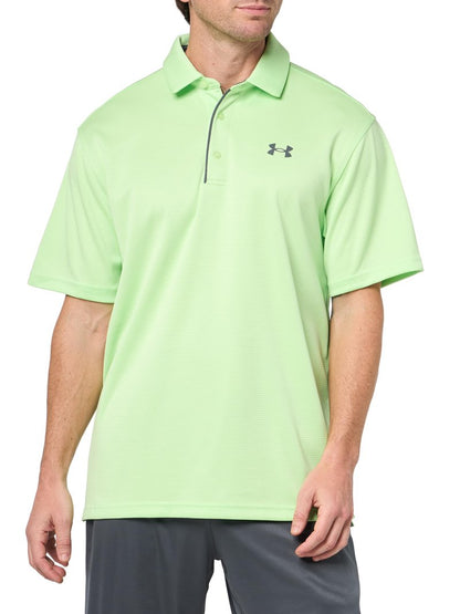 Under Armour Men's Tech Golf Polo, (715) Lumos Lime / / Pitch Gray, Small