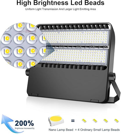 LED Stadium Lights, Outdoor Super Bright 240 Watt 36000 Lumen Stadium Flood Light, 5000K 120° Wider Lighting Angle Commercial Arena Lights 110Volt-277Volt (3 Pack)