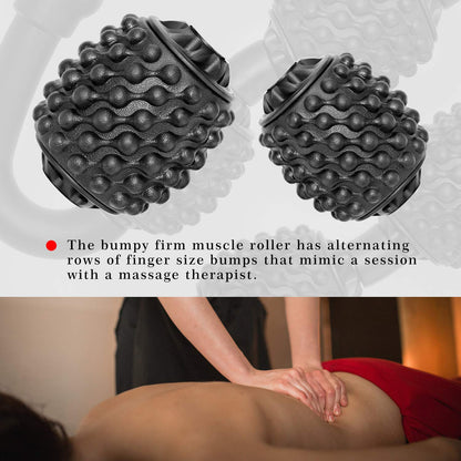 Muscle Roller, Trigger Point Muscle Roller for Calves, Leg, Arms, Tennis Elbow and Golfer Elbow, Foam Roller Deep Massage Tool for Relieve Muscle Soreness, Stiffness and Tight Muscles (Black)