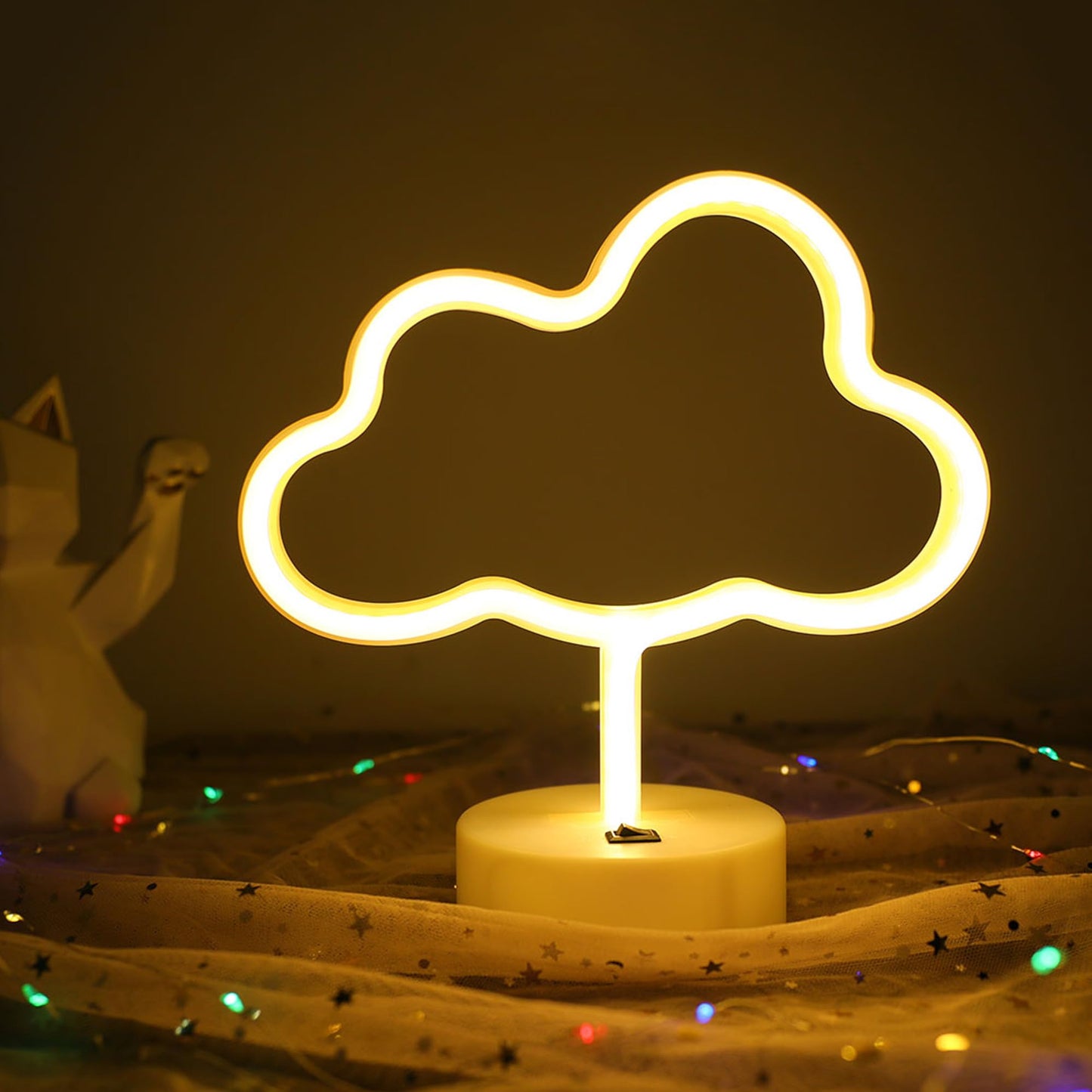 ENUOLI Cute Cloud Neon Light LED Cloud Shaped Decor Night Lights Marquee Neon Sign Table Decor for Christmas Party Birthday Kids Room Living Room Wedding